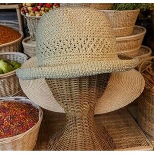 Crochet Eastwind Trading Co.Woven Raffia Bucket Hat